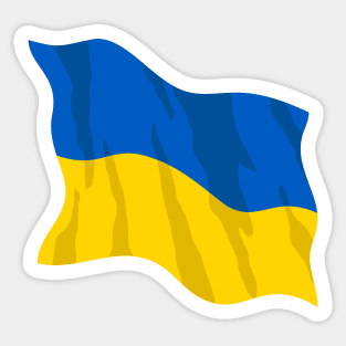 Waving Ukraine Flag Beautiful Blue and Yellow Sticker